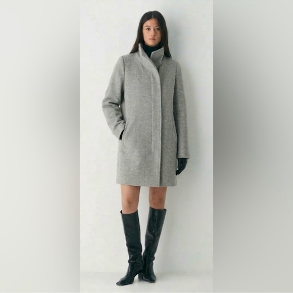 Babaton Jackets & Blazers - Aritzia Babaton Wool Cashmere Funnel Neck Mid-Length Coat | Heather Grey